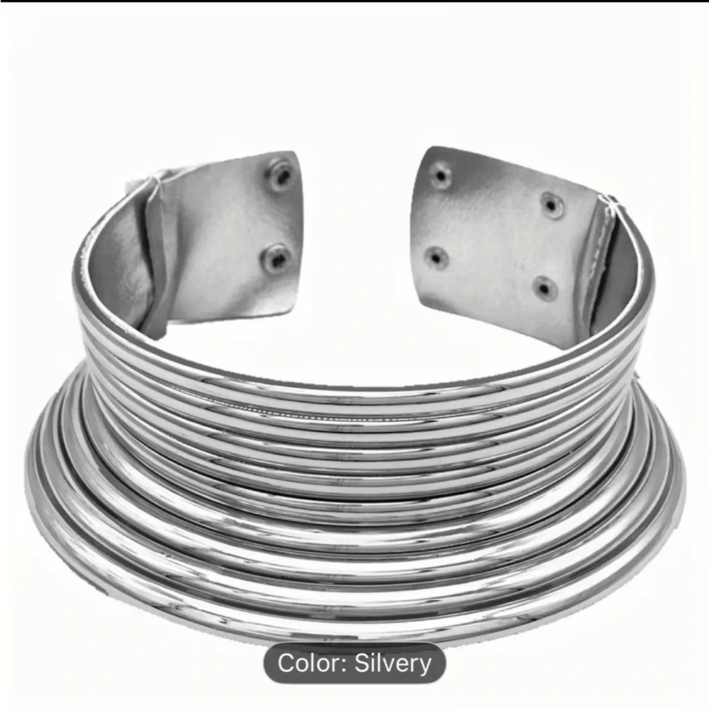 Elegant Silver Ring Collar - Picture 1 of 1